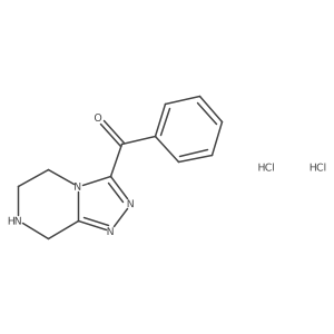 Phenyl(5,6,7,8-tetrahydro-[1,2,4]triazolo[4,3-a]pyrazin-3-yl)methanone;dihydrochloride结构式