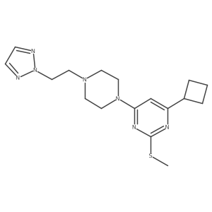 4-cyclobutyl-2-(methylsulfanyl)-6-{4-[2-(2H-1,2,3-triazol-2-yl)ethyl]piperazin-1-yl}pyrimidine Structure