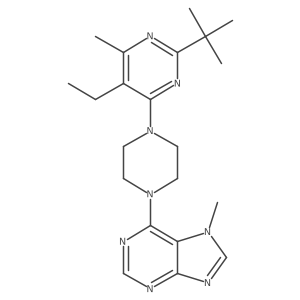 6-[4-(2-tert-butyl-5-ethyl-6-methylpyrimidin-4-yl)piperazin-1-yl]-7-methyl-7H-purine Structure