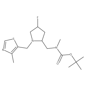 tert-butyl N-{[(2S,4S)-4-fluoro-1-[(4-methyl-1,3-thiazol-5-yl)methyl]pyrrolidin-2-yl]methyl}-N-methylcarbamate Structure