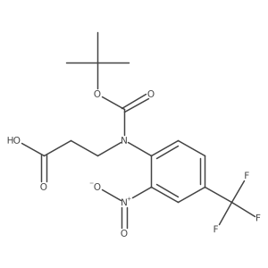3-{[(Tert-butoxy)carbonyl][2-nitro-4-(trifluoromethyl)phenyl]amino}propanoic acid Structure