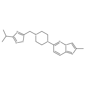 1-{2-Methylimidazo[1,2-b]pyridazin-6-yl}-4-{[3-(propan-2-yl)-1,2,4-oxadiazol-5-yl]methyl}piperazine Structure