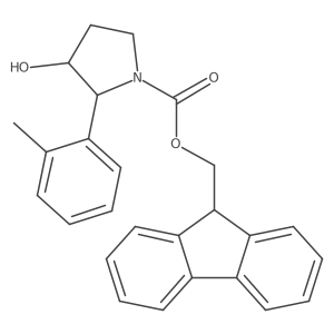 (9H-fluoren-9-yl)methyl 3-hydroxy-2-(2-methylphenyl)pyrrolidine-1-carboxylate结构式