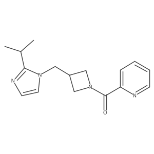 2-(3-{[2-(propan-2-yl)-1H-imidazol-1-yl]methyl}azetidine-1-carbonyl)pyridine结构式