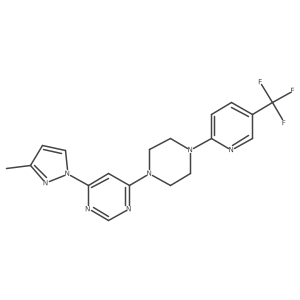 4-(3-methyl-1H-pyrazol-1-yl)-6-{4-[5-(trifluoromethyl)pyridin-2-yl]piperazin-1-yl}pyrimidine结构式