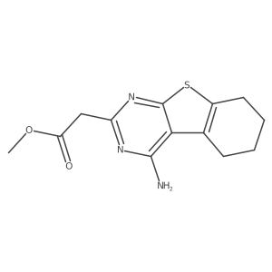Methyl (4-amino-5,6,7,8-tetrahydro[1]benzothieno[2,3-d]pyrimidin-2-yl)acetate结构式