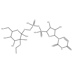 [5-(2,4-dioxopyrimidin-1-yl)-3,4-dihydroxyoxolan-2-yl]-[[(2R,3R,4S,5S,6R)-3-ethoxy-2,3,4,5-tetrahydroxy-6-(hydroxymethyl)oxan-2-yl]peroxy-hydroxyphosphoryl]oxyphosphinic acid Structure