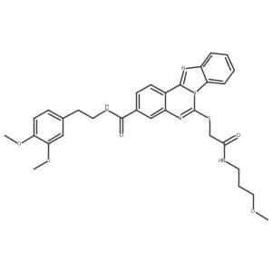 N-(3,4-dimethoxyphenethyl)-6-((2-((3-methoxypropyl)amino)-2-oxoethyl)thio)benzo[4,5]imidazo[1,2-c]quinazoline-3-carboxamide Structure