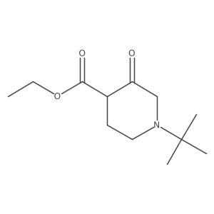1-tert-Butyl-3-oxo-piperidine-4-carboxylic acid ethyl ester Structure