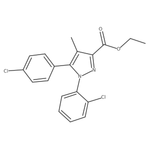 Ethyl 1-(2-chlorophenyl)-5-(4-chlorophenyl)-4-methyl-1h-pyrazole-3-carboxylate结构式