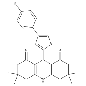 9-(4-(4-Fluorophenyl)-2-thienyl)-3,3,6,6-tetramethyl-3,4,6,7,9,10-hexahydro-1,8(2H,5H)-acridinedione Structure