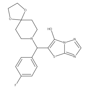 5-((4-Fluorophenyl)(1,4-dioxa-8-azaspiro[4.5]decan-8-yl)methyl)thiazolo[3,2-b][1,2,4]triazol-6-ol Structure
