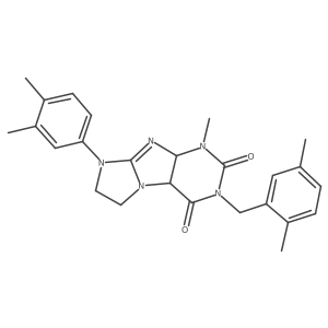 6-(3,4-Dimethylphenyl)-2-[(2,5-dimethylphenyl)methyl]-4-methyl-4a,7,8,9a-tetrahydropurino[7,8-a]imidazole-1,3-dione Structure