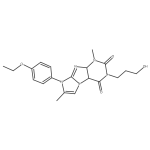 6-(4-Ethoxyphenyl)-2-(3-hydroxypropyl)-4,7-dimethyl-4a,9a-dihydropurino[7,8-a]imidazole-1,3-dione结构式