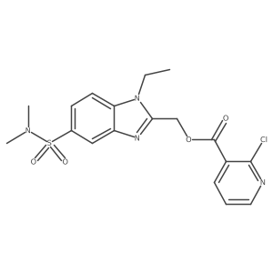 [5-(dimethylsulfamoyl)-1-ethyl-1H-1,3-benzodiazol-2-yl]methyl 2-chloropyridine-3-carboxylate结构式