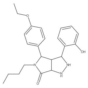 5-Butyl-4-(4-ethoxyphenyl)-3-(2-hydroxyphenyl)-1,2,3,3a,4,6a-hexahydropyrrolo[3,4-c]pyrazol-6-one结构式