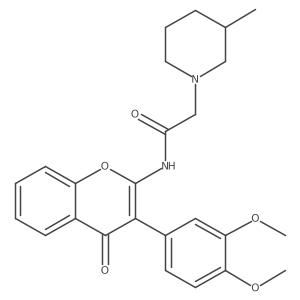 N-[3-(3,4-dimethoxyphenyl)-4-oxo-4H-chromen-2-yl]-2-(3-methylpiperidin-1-yl)acetamide Structure