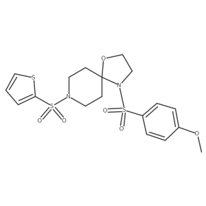 4-((4-Methoxyphenyl)sulfonyl)-8-(thiophen-2-ylsulfonyl)-1-oxa-4,8-diazaspiro[4.5]decane Structure