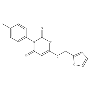 6-((furan-2-ylmethyl)amino)-3-(p-tolyl)pyrimidine-2,4(1H,3H)-dione结构式