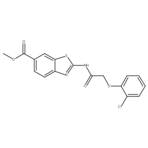 Methyl 2-{[(2-chlorophenoxy)acetyl]amino}-1,3-benzothiazole-6-carboxylate结构式