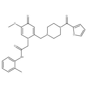 2-(2-{[4-(furan-2-carbonyl)piperazin-1-yl]methyl}-5-methoxy-4-oxo-1,4-dihydropyridin-1-yl)-N-(2-methylphenyl)acetamide结构式