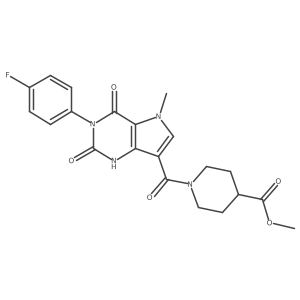 methyl 1-(3-(4-fluorophenyl)-5-methyl-2,4-dioxo-2,3,4,5-tetrahydro-1H-pyrrolo[3,2-d]pyrimidine-7-carbonyl)piperidine-4-carboxylate Structure
