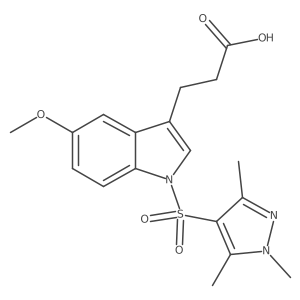 3-[5-Methoxy-1-(1,3,5-trimethyl-1h-pyrazole-4-sulfonyl)-1h-indol-3-yl]-propionic acid Structure