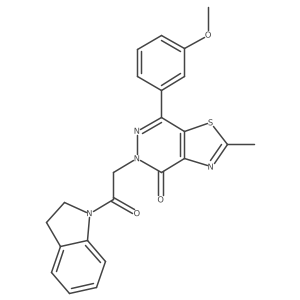 5-(2-(indolin-1-yl)-2-oxoethyl)-7-(3-methoxyphenyl)-2-methylthiazolo[4,5-d]pyridazin-4(5H)-one Structure