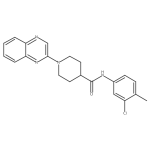 N-(3-chloro-4-methylphenyl)-1-(quinoxalin-2-yl)piperidine-4-carboxamide结构式