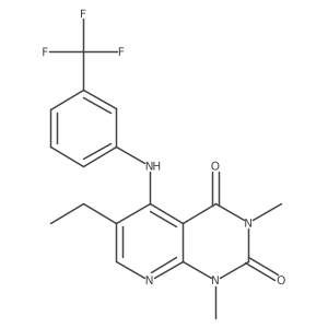 6-ethyl-1,3-dimethyl-5-((3-(trifluoromethyl)phenyl)amino)pyrido[2,3-d]pyrimidine-2,4(1H,3H)-dione结构式