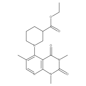 Ethyl 1-(1,3,6-trimethyl-2,4-dioxo-1,2,3,4-tetrahydropyrido[2,3-d]pyrimidin-5-yl)piperidine-3-carboxylate结构式