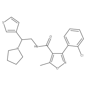 3-(2-chlorophenyl)-5-methyl-N-(2-(pyrrolidin-1-yl)-2-(thiophen-3-yl)ethyl)isoxazole-4-carboxamide Structure