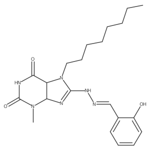 8-[(2Z)-2-[(2-hydroxyphenyl)methylidene]hydrazin-1-yl]-3-methyl-7-octyl-2,3,6,7-tetrahydro-1H-purine-2,6-dione结构式