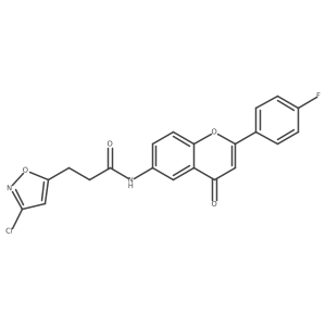 3-(3-chloro-1,2-oxazol-5-yl)-N-[2-(4-fluorophenyl)-4-oxo-4H-chromen-6-yl]propanamide Structure