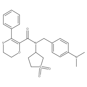N-[4-(dimethylamino)benzyl]-N-(1,1-dioxidotetrahydrothiophen-3-yl)-3-phenyl-5,6-dihydro-1,4-oxathiine-2-carboxamide Structure