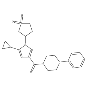 (5-cyclopropyl-1-(1,1-dioxidotetrahydrothiophen-3-yl)-1H-pyrazol-3-yl)(4-phenylpiperazin-1-yl)methanone Structure