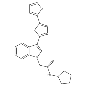 N-cyclopentyl-2-(3-(5-(furan-2-yl)-1,3,4-oxadiazol-2-yl)-1H-indol-1-yl)acetamide Structure