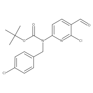 (4-Chloro-benzyl)-(6-chloro-5-formyl-pyridin-2-yl)-carbamic acid tert-butyl ester结构式