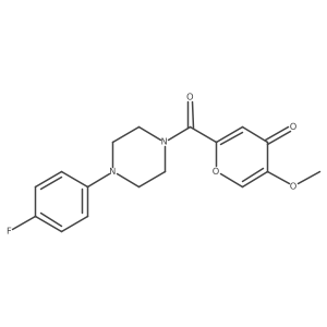 2-(4-(4-fluorophenyl)piperazine-1-carbonyl)-5-methoxy-4H-pyran-4-one结构式