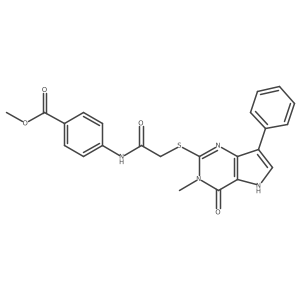 methyl 4-(2-((3-methyl-4-oxo-7-phenyl-4,5-dihydro-3H-pyrrolo[3,2-d]pyrimidin-2-yl)thio)acetamido)benzoate Structure