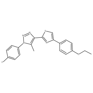 4-(4-ethoxyphenyl)-2-(1-(4-fluorophenyl)-5-methyl-1H-1,2,3-triazol-4-yl)thiazole结构式