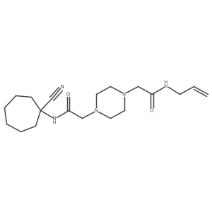 2-[4-[2-[(1-cyanocycloheptyl)amino]-2-oxoethyl]piperazin-1-yl]-N-prop-2-enylacetamide Structure