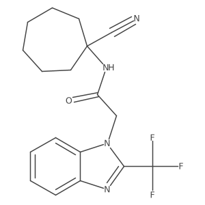 N-(1-cyanocycloheptyl)-2-[2-(trifluoromethyl)-1H-1,3-benzodiazol-1-yl]acetamide结构式