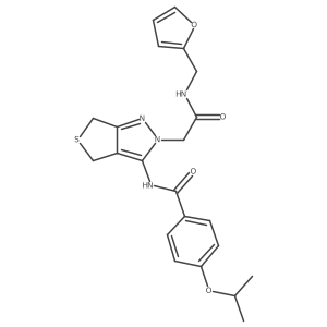 N-(2-(2-((furan-2-ylmethyl)amino)-2-oxoethyl)-4,6-dihydro-2H-thieno[3,4-c]pyrazol-3-yl)-4-isopropoxybenzamide Structure