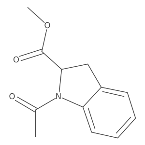 1H-Indole-2-carboxylic acid, 1-acetyl-2,3-dihydro-, methyl ester, (R)-结构式