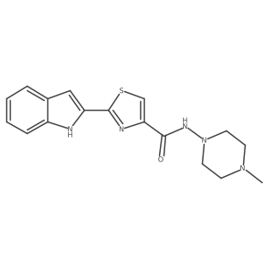 2-(1H-indol-2-yl)-N-(4-methylpiperazin-1-yl)thiazole-4-carboxamide结构式