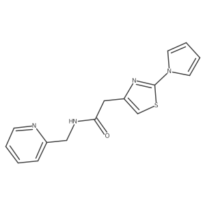 2-(2-(1H-pyrrol-1-yl)thiazol-4-yl)-N-(pyridin-2-ylmethyl)acetamide Structure