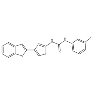 O=C(Nc1cccc(Cl)c1)Nc1nc(-c2cc3ccccc3o2)cs1结构式