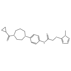 N-(4-(4-(cyclopropanecarbonyl)-1,4-diazepan-1-yl)phenyl)-2-((1-methyl-1H-tetrazol-5-yl)thio)acetamide Structure