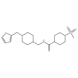N-((1-(furan-2-ylmethyl)piperidin-4-yl)methyl)-1-(methylsulfonyl)piperidine-4-carboxamide结构式